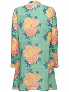 LISA CORTI Kurta Printed Cotton Mini Dress