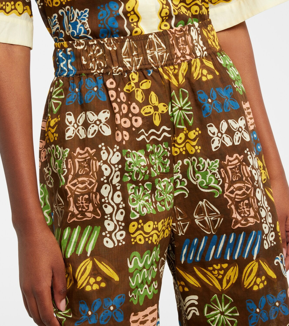 Alémais Minnie printed cotton wide-leg pants
