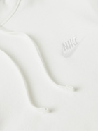 Nike - Sportswear Club Logo-Embroidered Cotton-Blend Jersey Hoodie - Neutrals