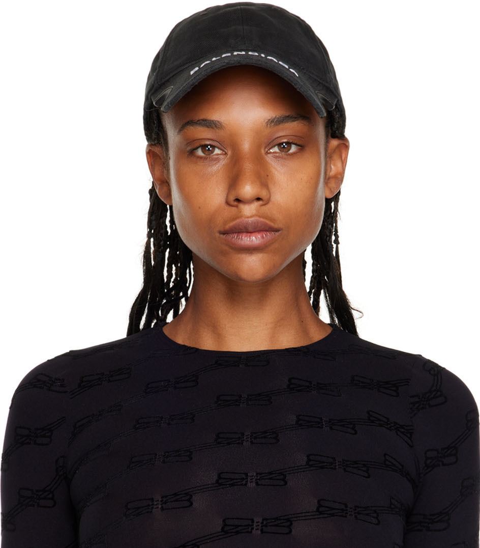 Balenciaga Black Cotton Cap Balenciaga