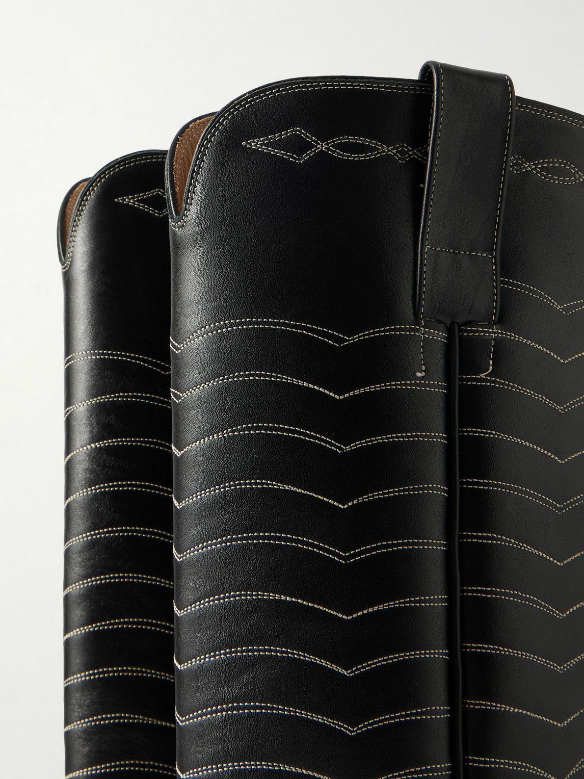 Enfants Riches Déprimés - Split Ends Embroidered Leather Boots - Black