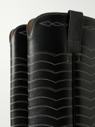 Enfants Riches Déprimés - Split Ends Embroidered Leather Boots - Black