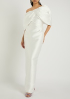 Solace London Davina One-shoulder Faille Gown Cream