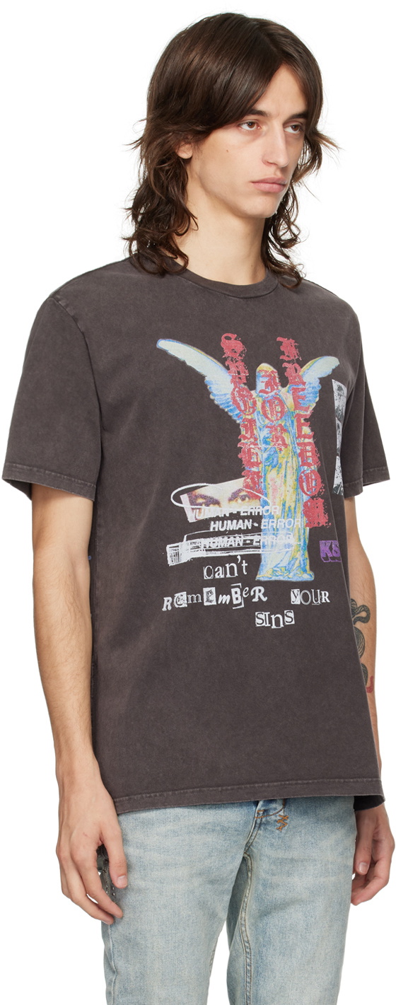 Ksubi Brown Crewneck Sinners Kash T-Shirt