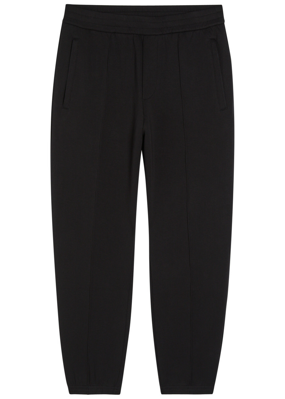 Emporio Armani Tapered-leg Jersey Sweatpants Black