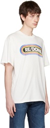 Re/Done Off-White Loose Rainbow T-Shirt