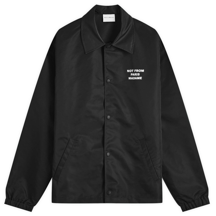 Photo: Drôle de Monsieur Men's Slogan Coach Jacket in Black