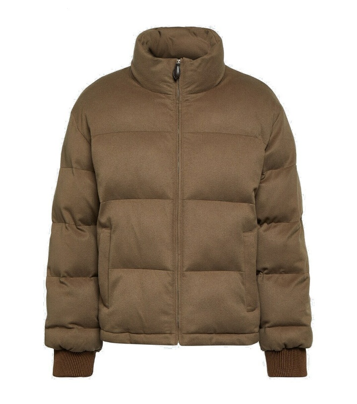 Photo: Berluti Leather-trimmed cashmere puffer jacket