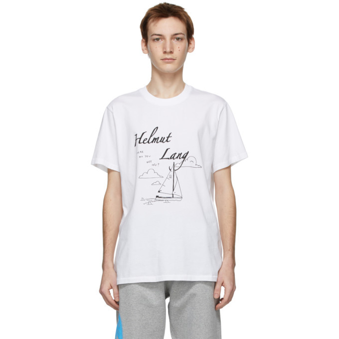 Photo: Helmut Lang SSENSE Exclusive White Saintwoods Edition Boat T-Shirt