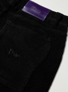 DIME - Straight-Leg Logo-Embroidered Cotton-Blend Corduroy Trousers - Black