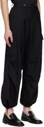 Youth Black String Cargo Pants