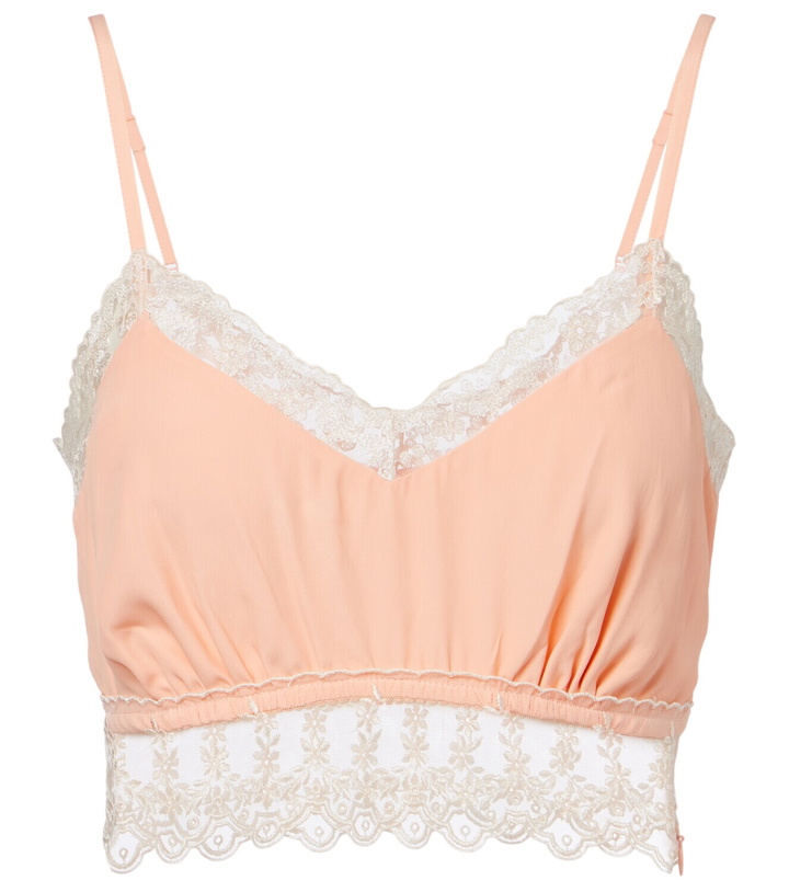 Photo: Simone Rocha Lace-trimmed crêpe de chine bra top