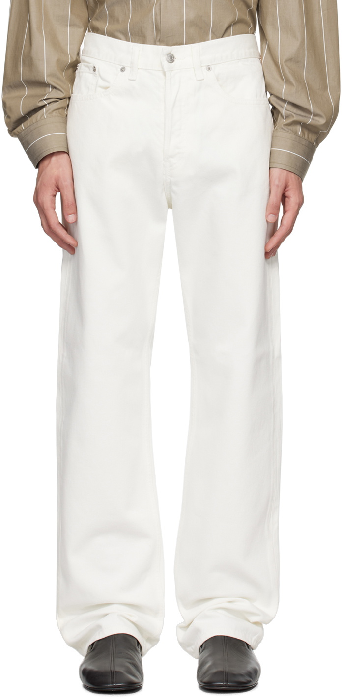 Dries Van Noten White Waxed Jeans Dries Van Noten
