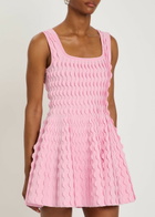 Simkhai Vanna Scalloped Knit Mini Dress Pink