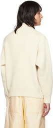 Jil Sander Off-White V-Neck Sweater