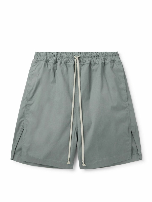 Photo: Rick Owens - Straight-Leg Cotton-Blend Poplin Drawstring Shorts - Gray