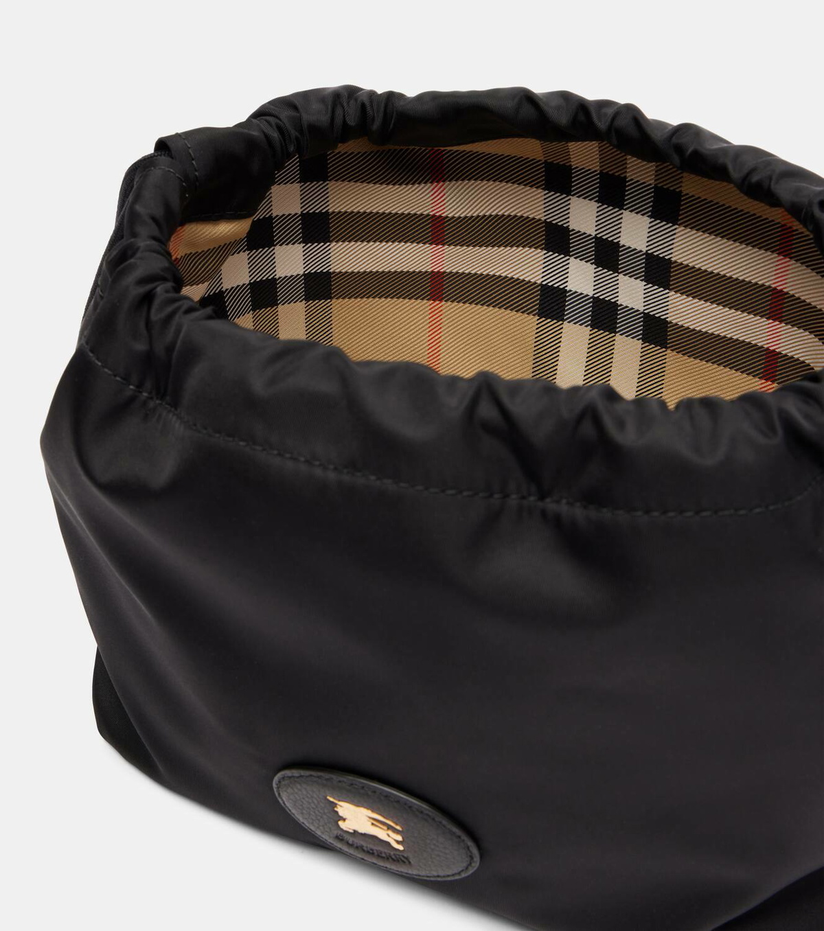 Burberry Reversible leather-trimmed pouch