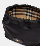 Burberry Reversible leather-trimmed pouch