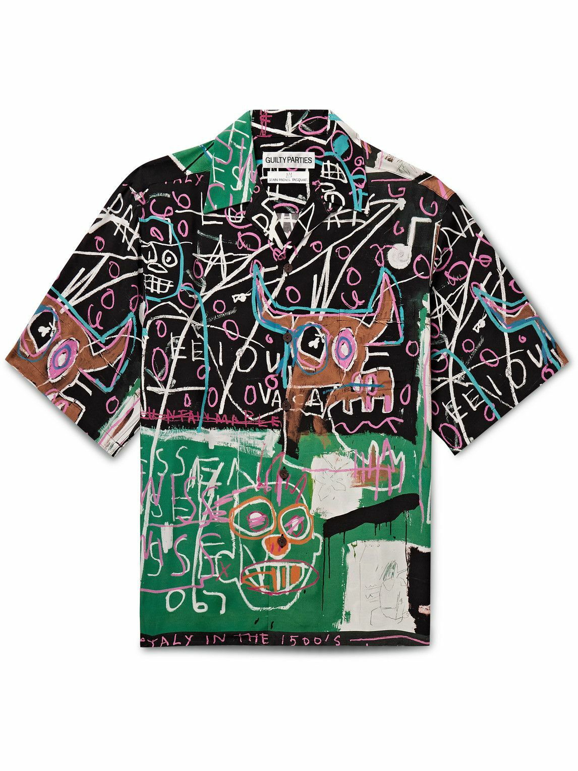 Wacko Maria - Jean-Michel Basquiat Convertible-Collar Printed Woven ...
