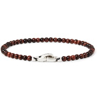 David Yurman - Tiger's Eye Sterling Silver Beaded Bracelet - Red