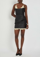 DE LA Vali Kasai Layered-lace and Satin Mini Dress Black