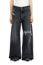 Diesel Relaxed Jeans Low Waist 1996 D-Sire, Black/Dark grey, Button fly