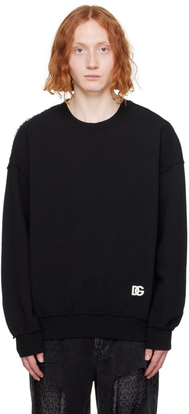 Photo: Dolce&Gabbana Black Printed Sweatshirt