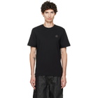 Moncler Black Double Leather Logo Cotton T-shirt