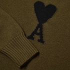 AMI A Heart Intarsia Roll Neck Knit