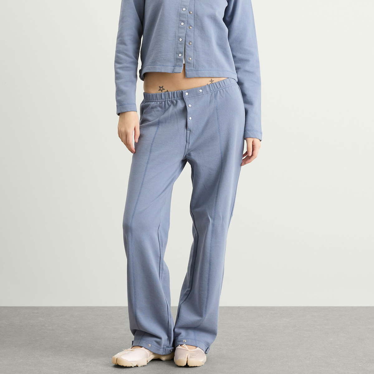 Fruity Booty Women's Cotton Terry Pants in Blue