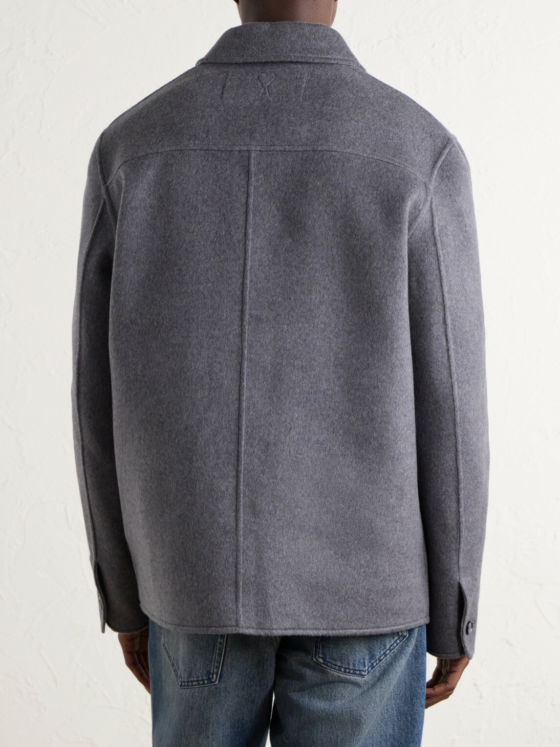 AMI PARIS - Brushed Wool and Cashmere-Blend Felt Blouson Jacket - Gray