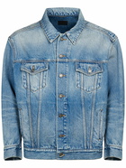 SAINT LAURENT - Egg Shape Cotton Denim Jacket