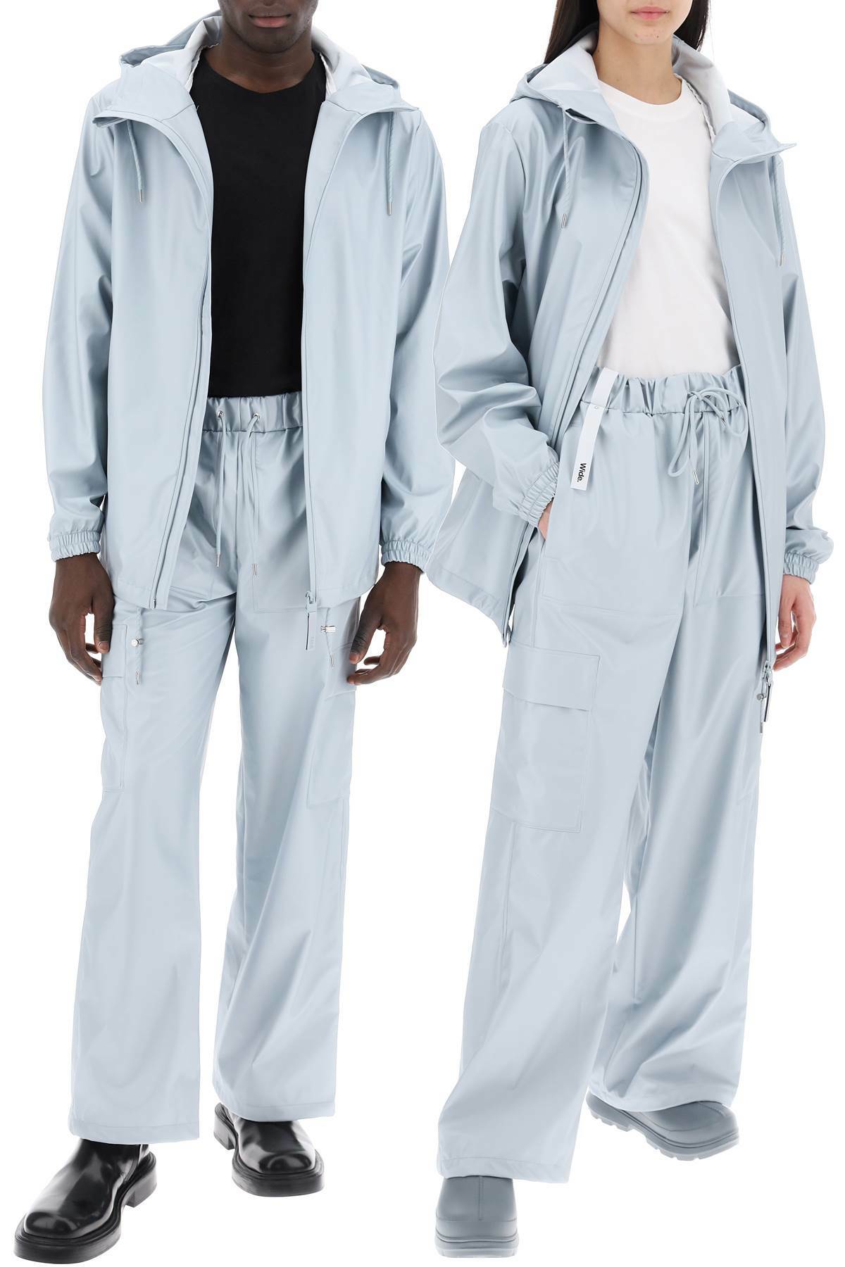 RAINS storm breaker hooded jacket with Light blue