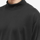 Auralee Men's Long Sleeve Luster Plaiting Mock Neck T-Shirt in Black