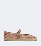 Tory Burch Open Weave Mary Jane satin espadrilles