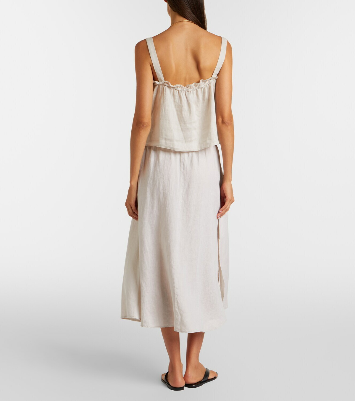 Velvet Virginia linen midi skirt