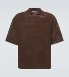Auralee Open-knit cotton and silk polo sweater