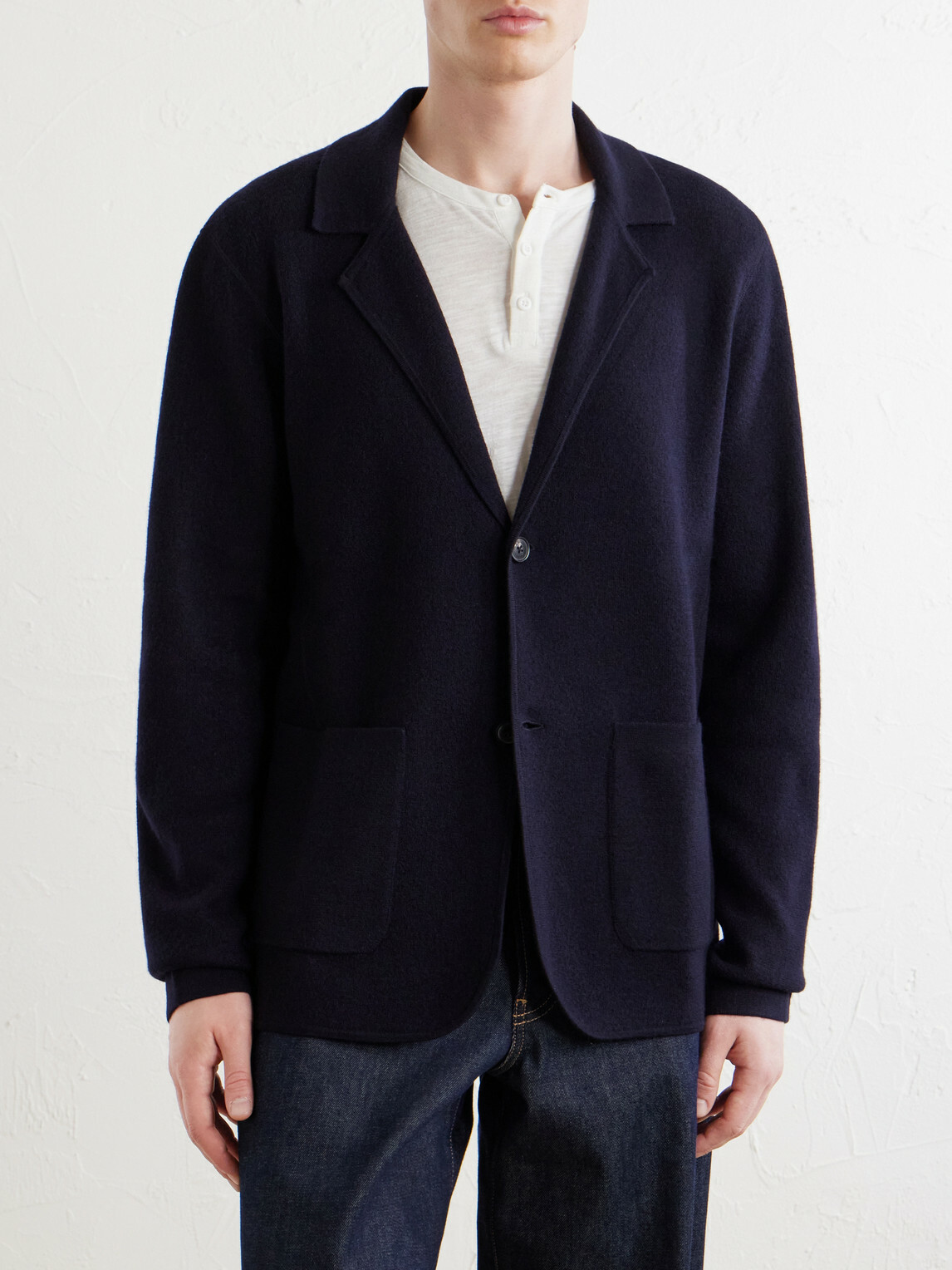 Paul Smith - Knitted Merino Wool Blazer - Blue