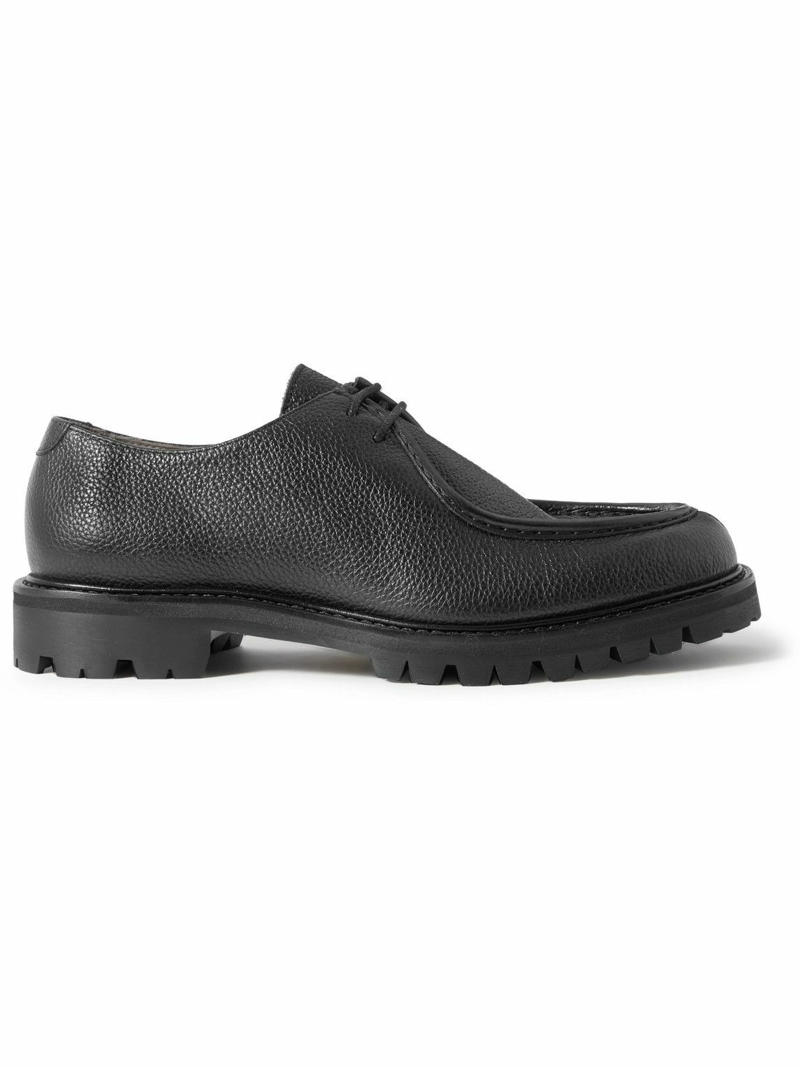 Mr P. - Jacques Pebble-Grain Leather Derby Shoes - Black Mr P.