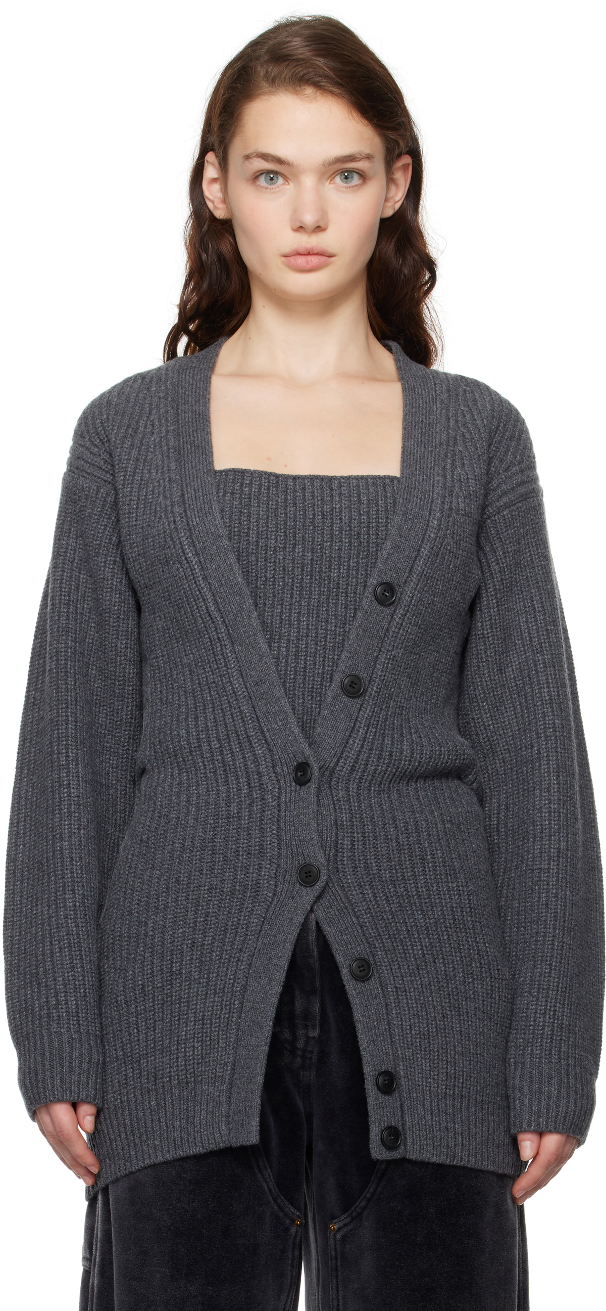 Alexander Wang Gray Pre-Styled Twinset Cardigan