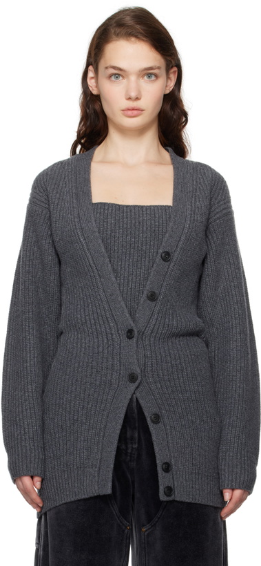 Photo: Alexander Wang Gray Pre-Styled Twinset Cardigan