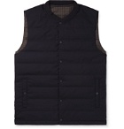 Incotex - Nanamica Slim-Fit Reversible Checked Shell and Wool-Blend Quilted Down Gilet - Blue