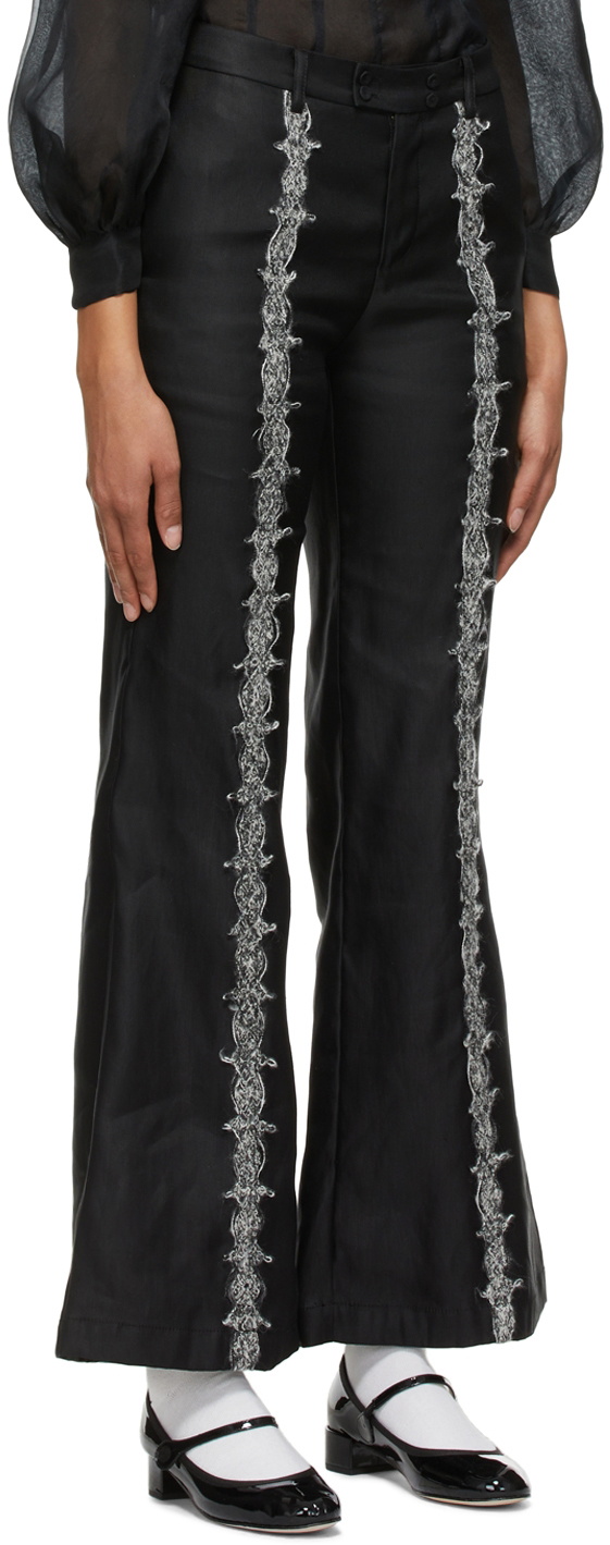 Renli Su Black Linen Trousers