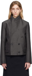 JW Anderson Gray Double-Breasted Blazer