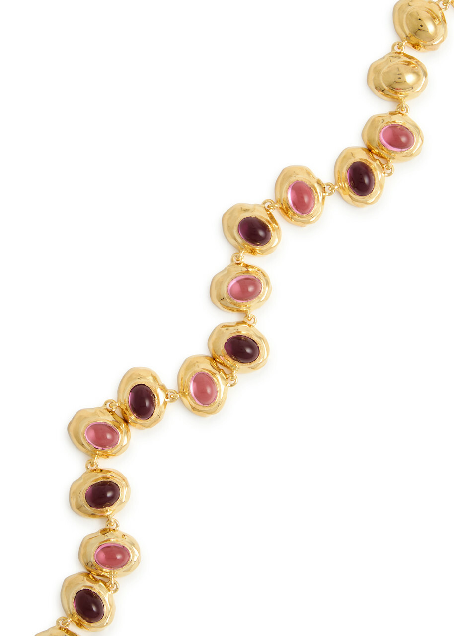 Joanna Laura Constantine Wave Crystal-embellished 18kt Gold-plated Choker - One Size