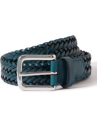 ANDERSON'S - 3cm Woven Leather Belt - Blue