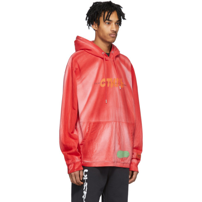 Heron Preston Red Tie Dye Spray Style Hoodie Heron Preston