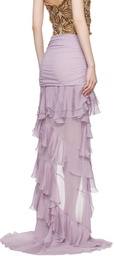 Blumarine Purple Ruffled Maxi Skirt