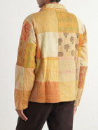 Kartik Research - Vintage Kantha Patchwork Quilted Cotton-Voile Jacket - Yellow