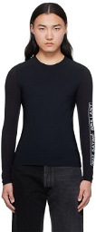 MM6 Maison Margiela Black Paneled Long Sleeve T-Shirt